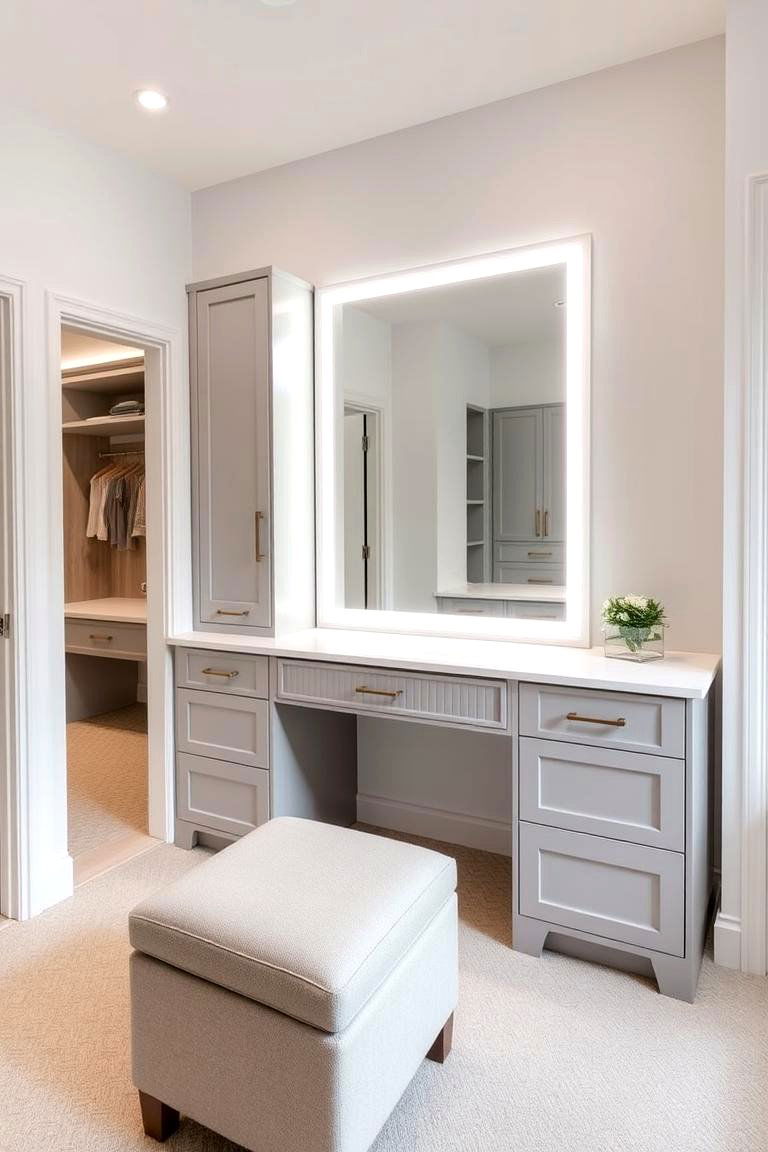 Built in Vanity with Integrated Lighting - 24 Makeup Vanity Ideas