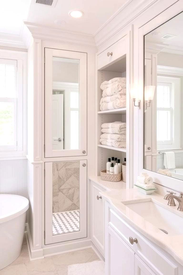 Built in Wall Cabinets - 24 Bathroom Wall Storage Ideas
