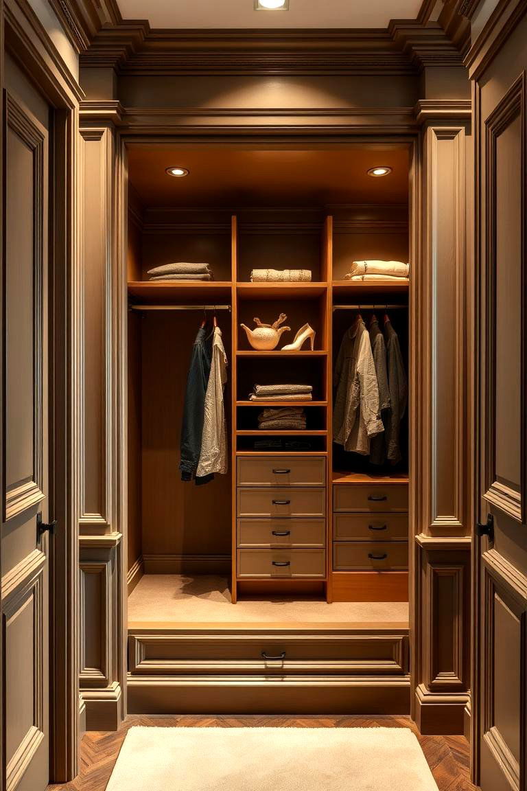 Built in Wardrobe with Decorative Molding - 24 Built-in Wardrobes Ideas