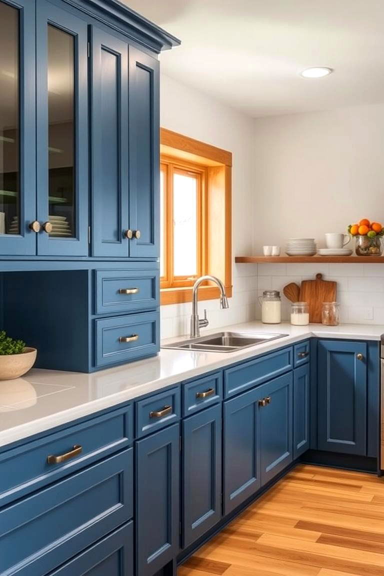 Built to Last Sturdy and Reliable Cabinets - 24 blue farmhouse kitchen cabinets
