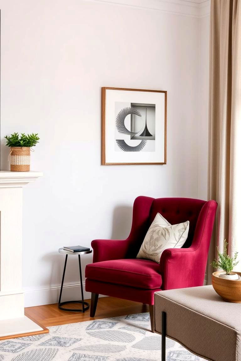 Burgundy Accent Chair - 24 Burgundy Living Room Ideas