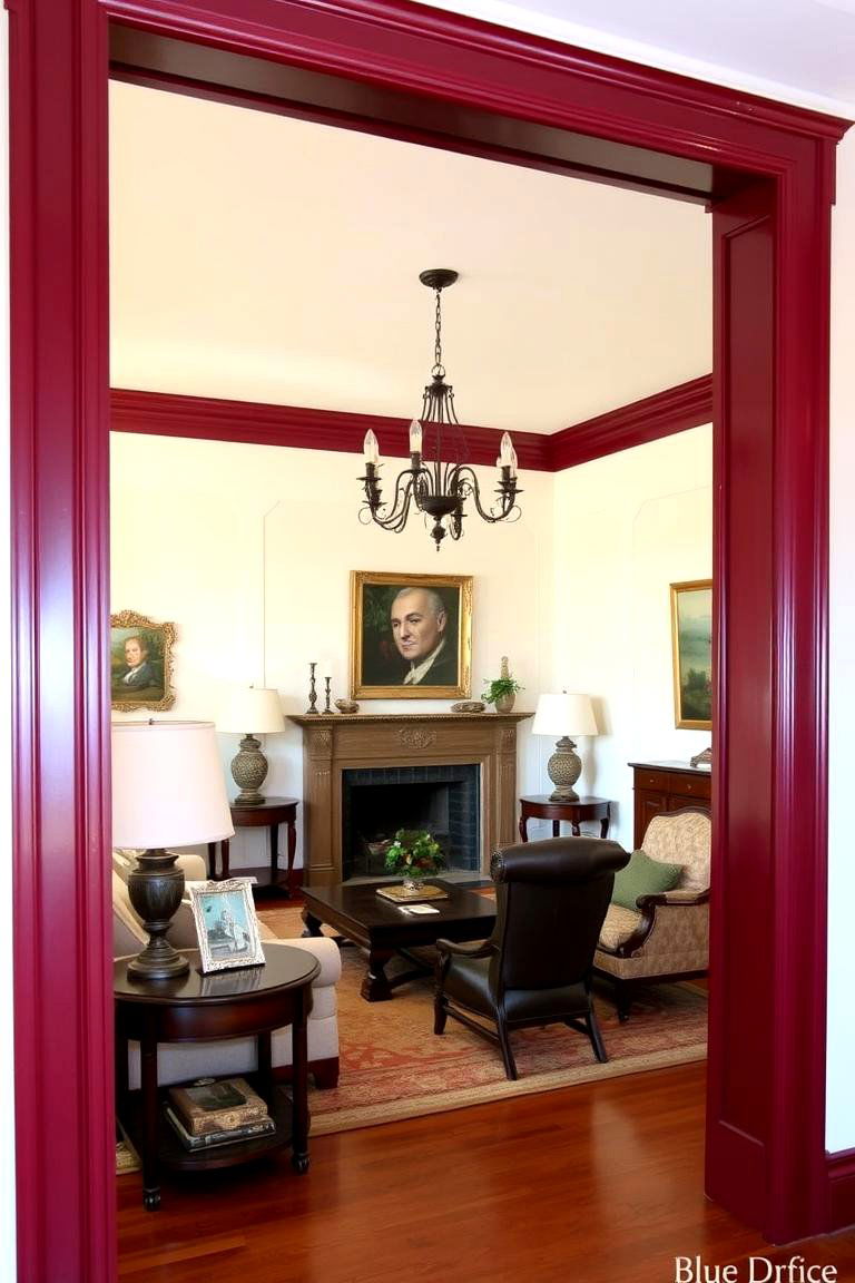 Burgundy Accent Wall Molding - 24 Burgundy Living Room Ideas