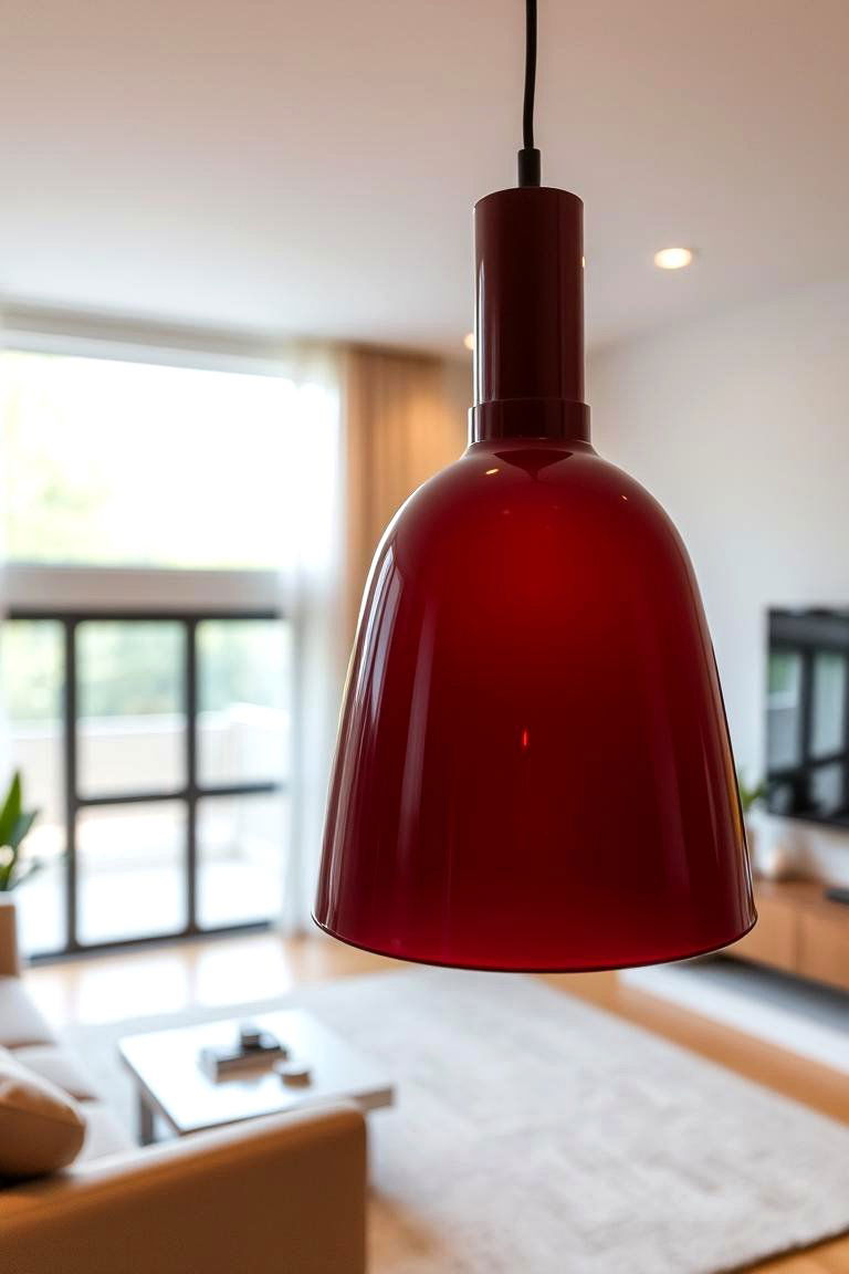 Burgundy Accented Lighting Fixtures - 24 Burgundy Living Room Ideas