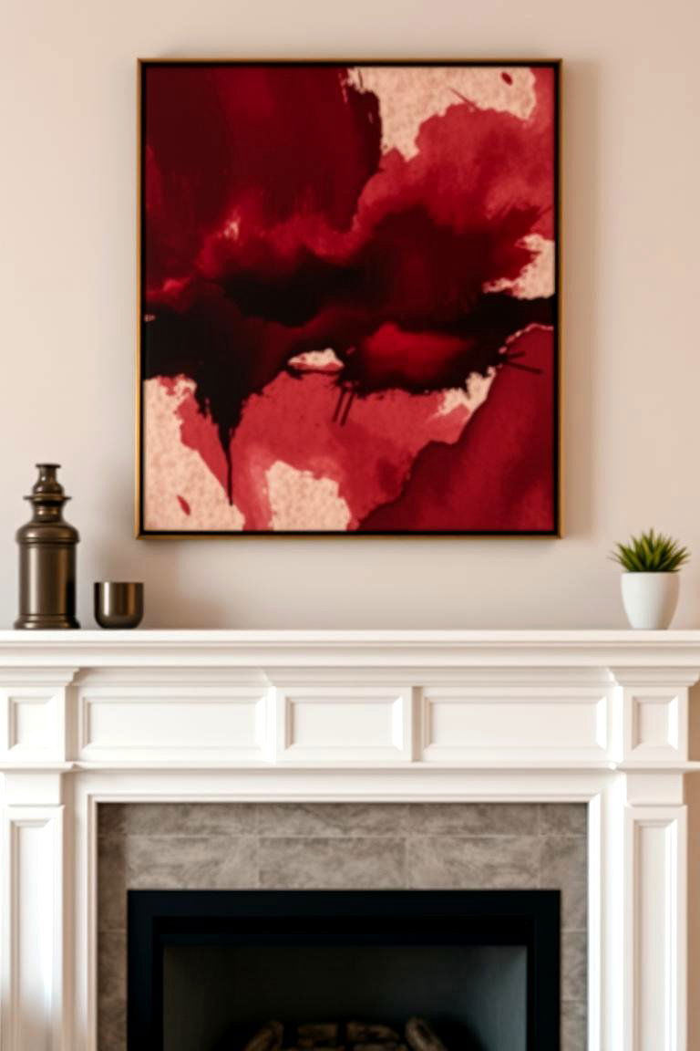 Burgundy Artwork - 24 Burgundy Living Room Ideas