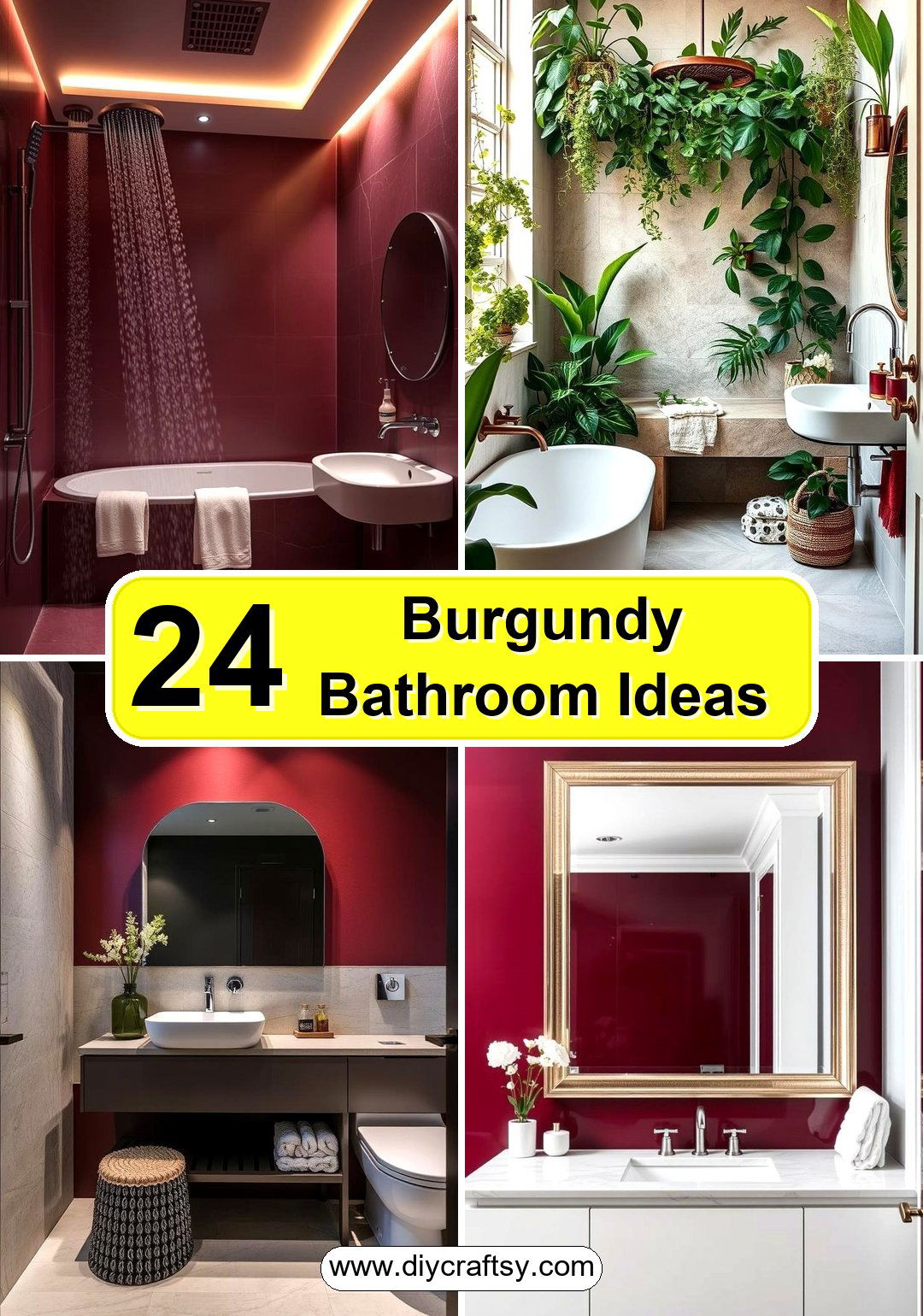 Burgundy Bathroom Ideas