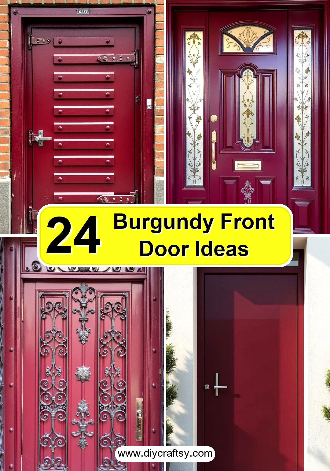 Burgundy Front Door Ideas