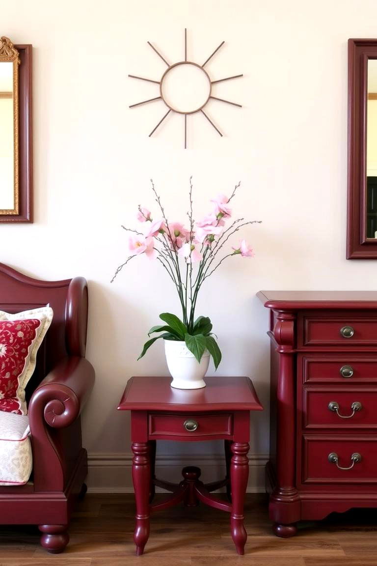 Burgundy Painted Furniture - 24 Burgundy Living Room Ideas