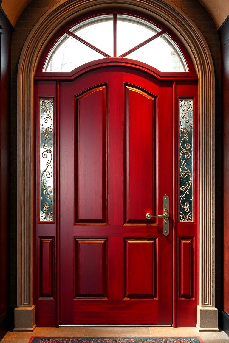 Burgundy Regal Style - 24 Cedar Front Door Colors Ideas