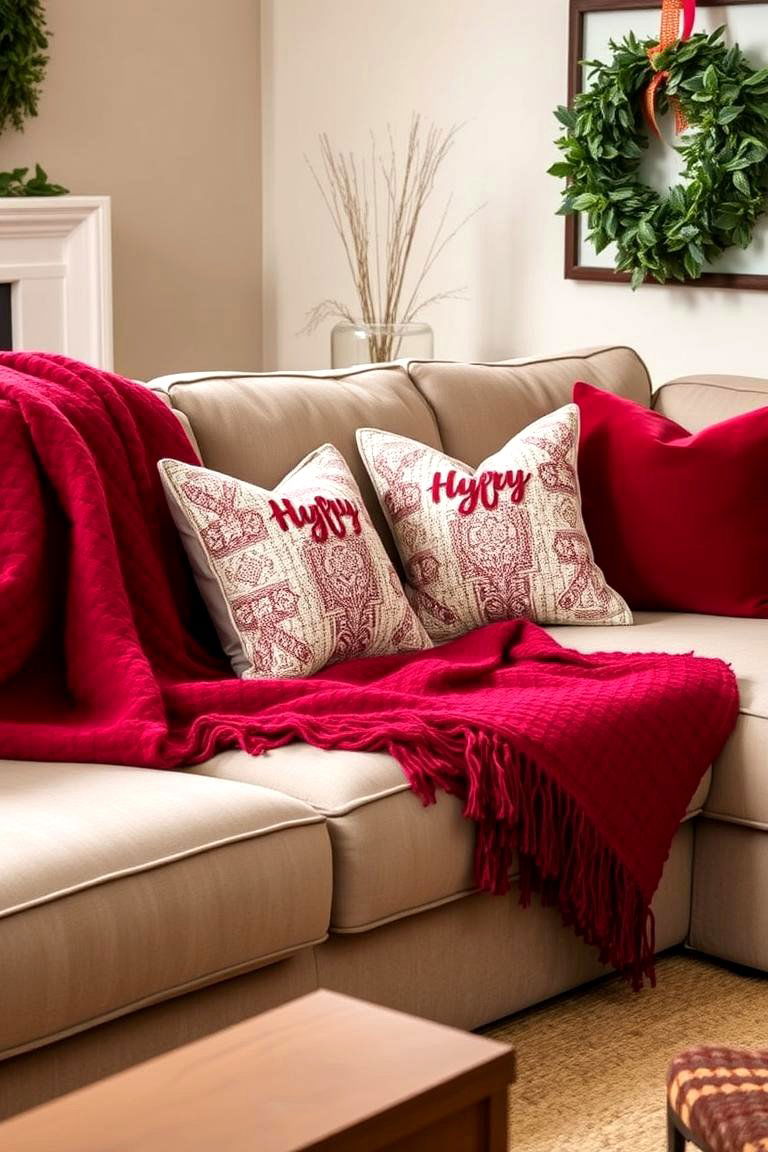 Burgundy Throw Blankets and Pillows - 24 Burgundy Living Room Ideas