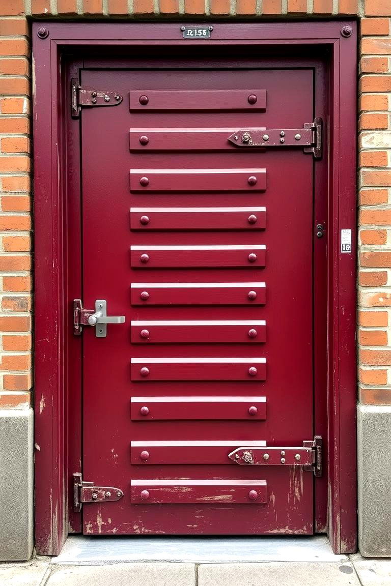 Burgundy with Industrial Touch - 24 Burgundy Front Door Ideas