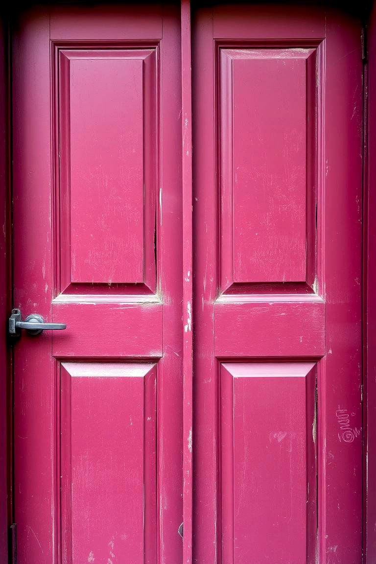 Burgundy with a Weathered Look - 24 Burgundy Front Door Ideas