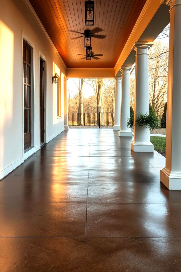 Burnished Concrete Surfaces - 24 Concrete Porch Ideas