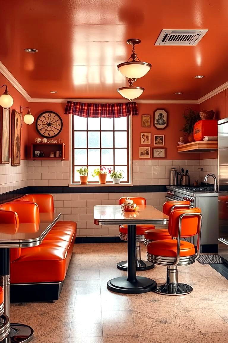 Burnt Orange Diner Seating - 24 Burnt Orange Kitchen Ideas