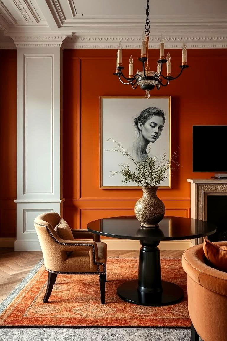 Burnt Orange Elegance - 24 Orange Accent Wall Ideas