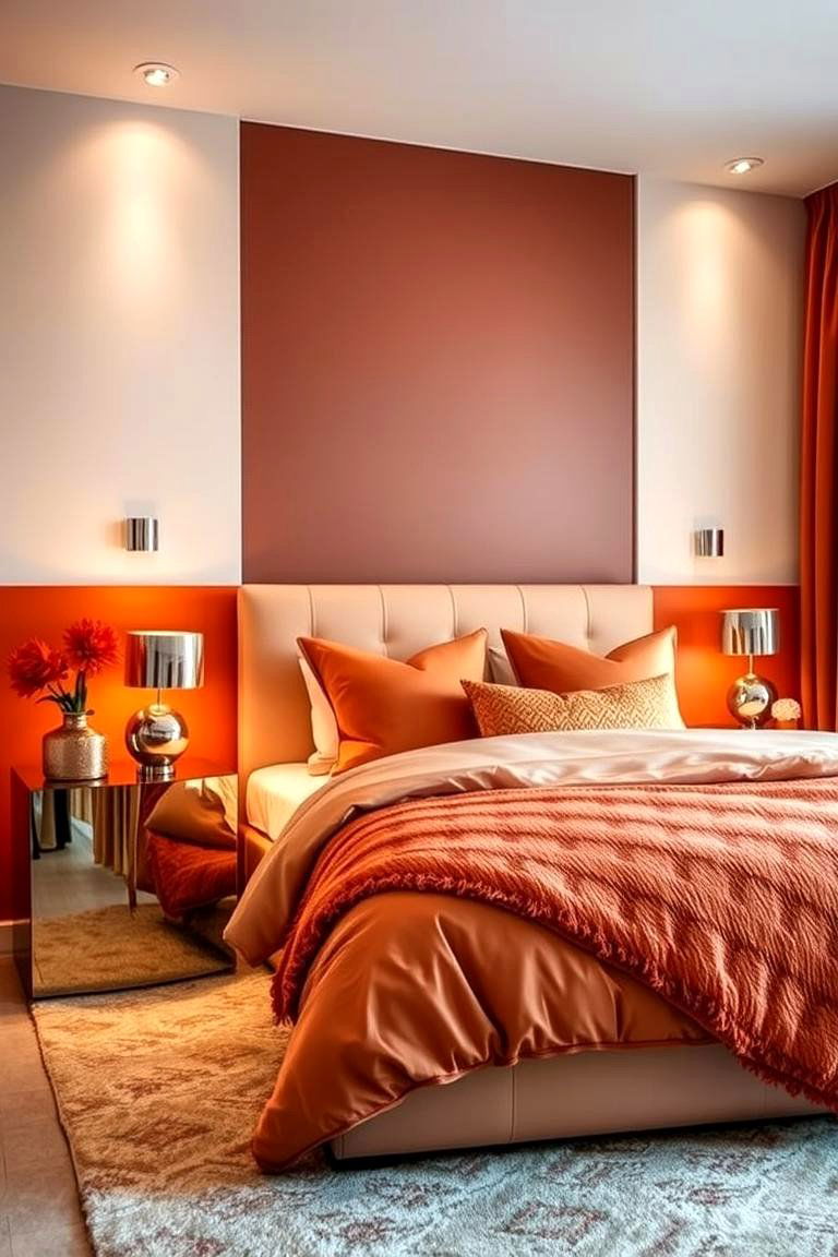 Burnt Orange and Metallic Boho Touches - 24 Boho Burnt Orange Bedroom Ideas