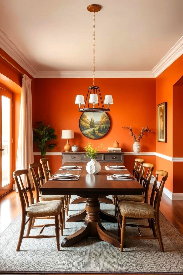 Burnt Orange for a Bold Inviting Vibe - 24 Dining Room Paint Colors
