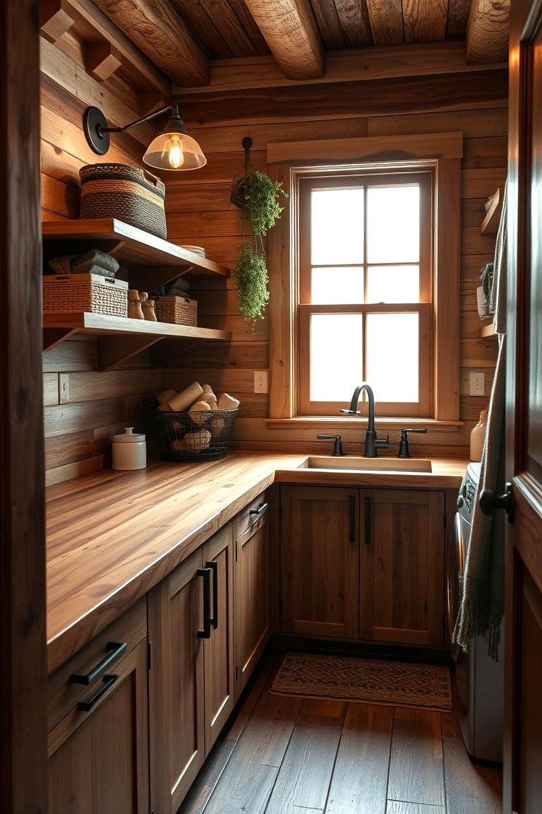 Butcher Block Countertops for Warmth and Texture - 24 Laundry Room Countertop Ideas