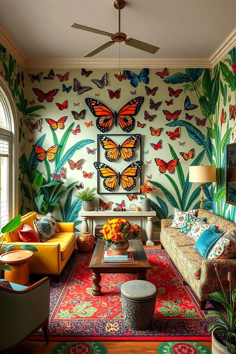 Butterfly Garden Living Space - 24 Butterfly-themed Room Ideas