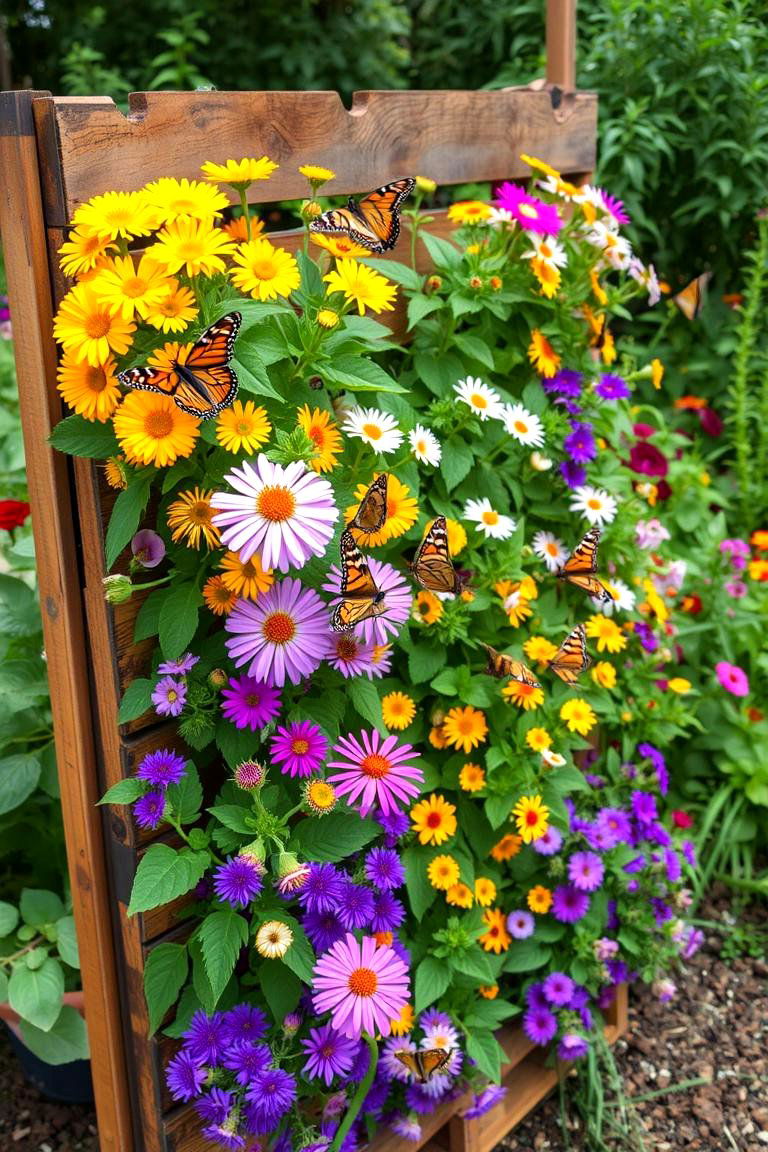 Butterfly Haven - 24 Vertical Pallet Garden Ideas