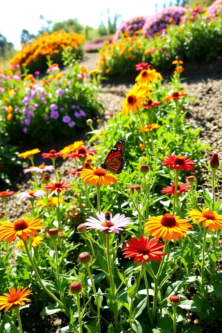 Butterfly and Bee Garden on a Slope - 24 Sloping Garden Design Ideas