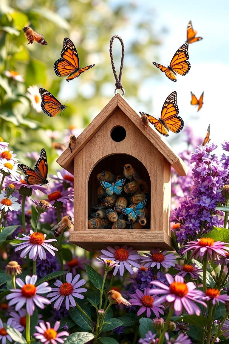 Butterfly and Bee House - 24 Garden Decor Ideas
