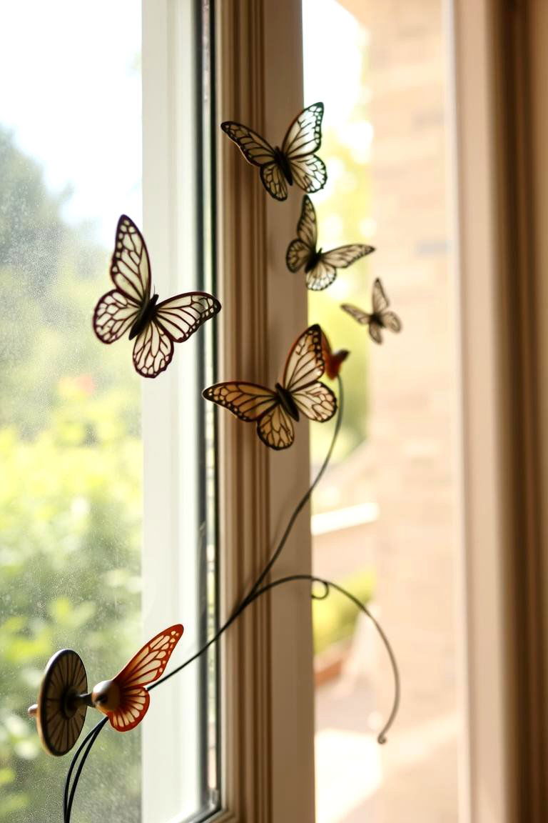 Butterfly and Bird Sculptures - 24 Summer Front Door Decor Ideas