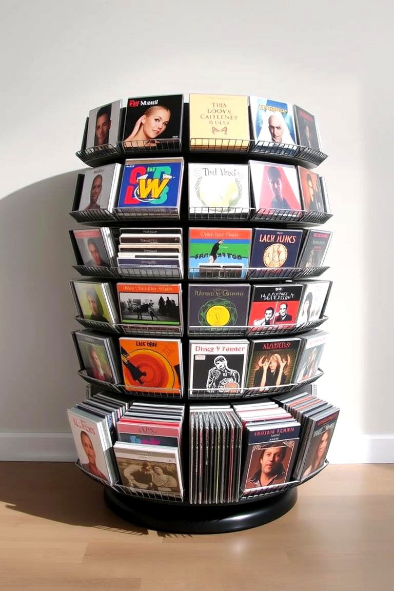 CD Carousel Organizer - 24 Cd Storage Ideas
