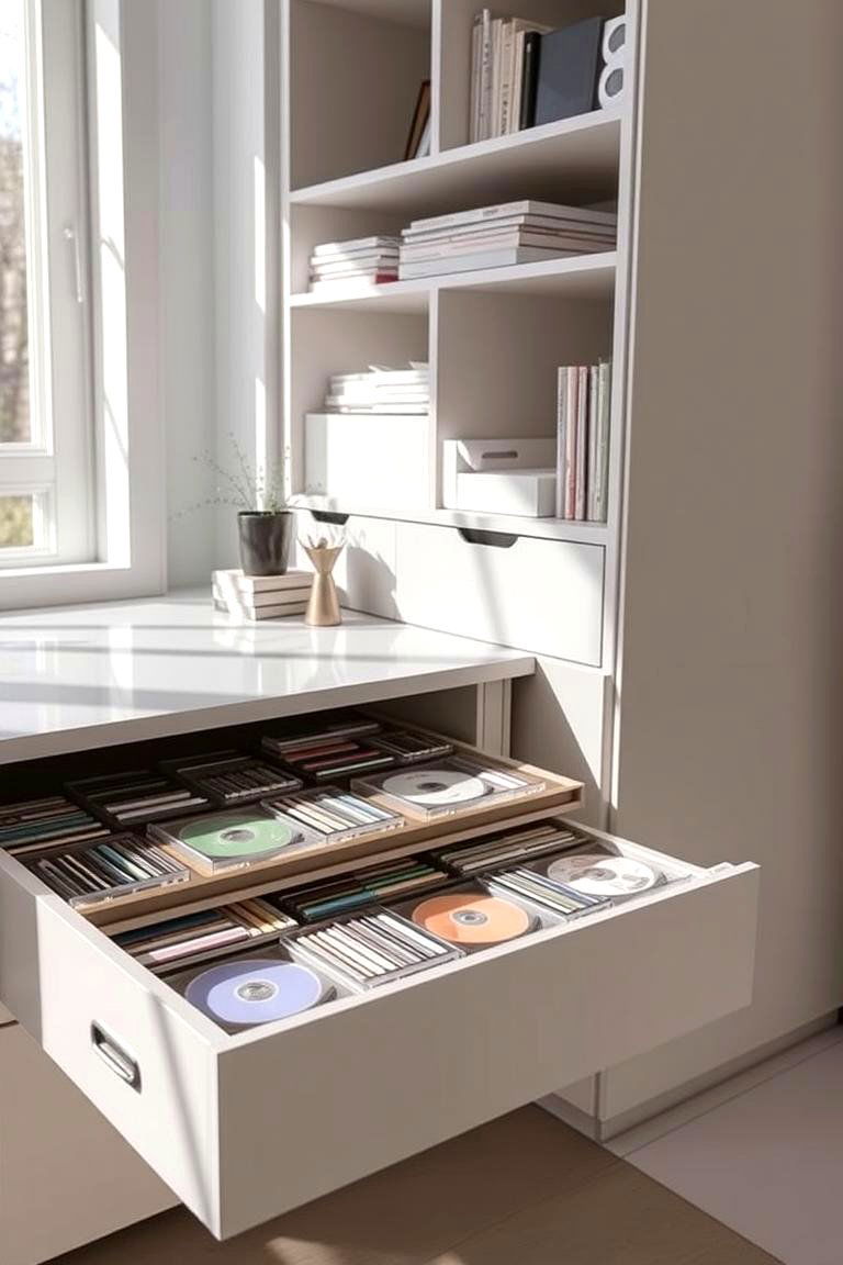 CD Organizer Drawers - 24 Cd Storage Ideas