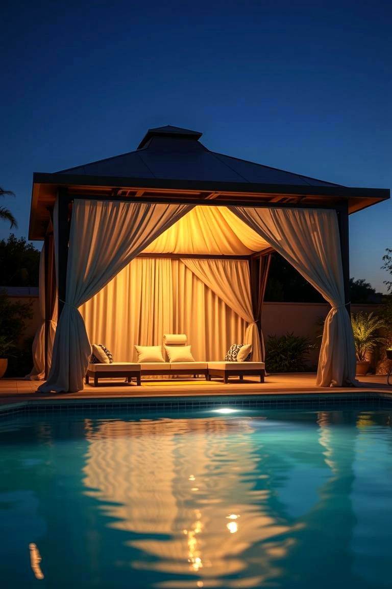 Cabana Style Luxury Pool Shed - 24 Pool Shed Ideas