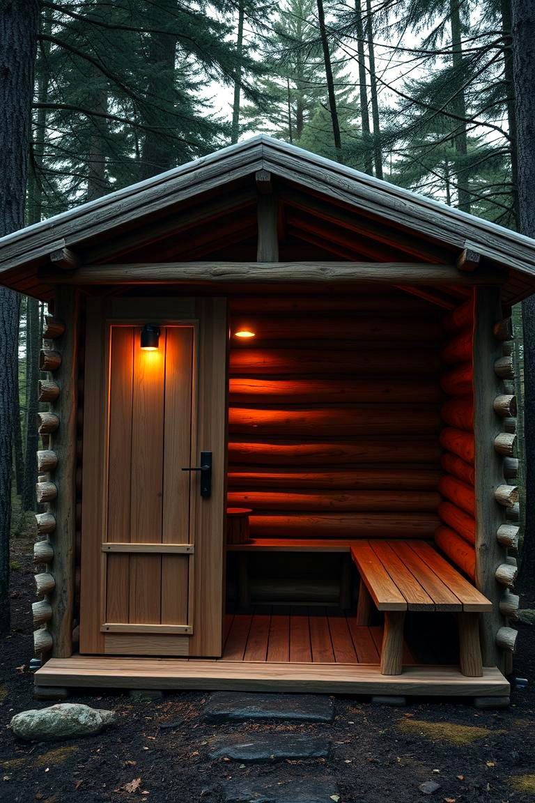 Cabin Style Cozy Sauna - 24 Outdoor Sauna Ideas