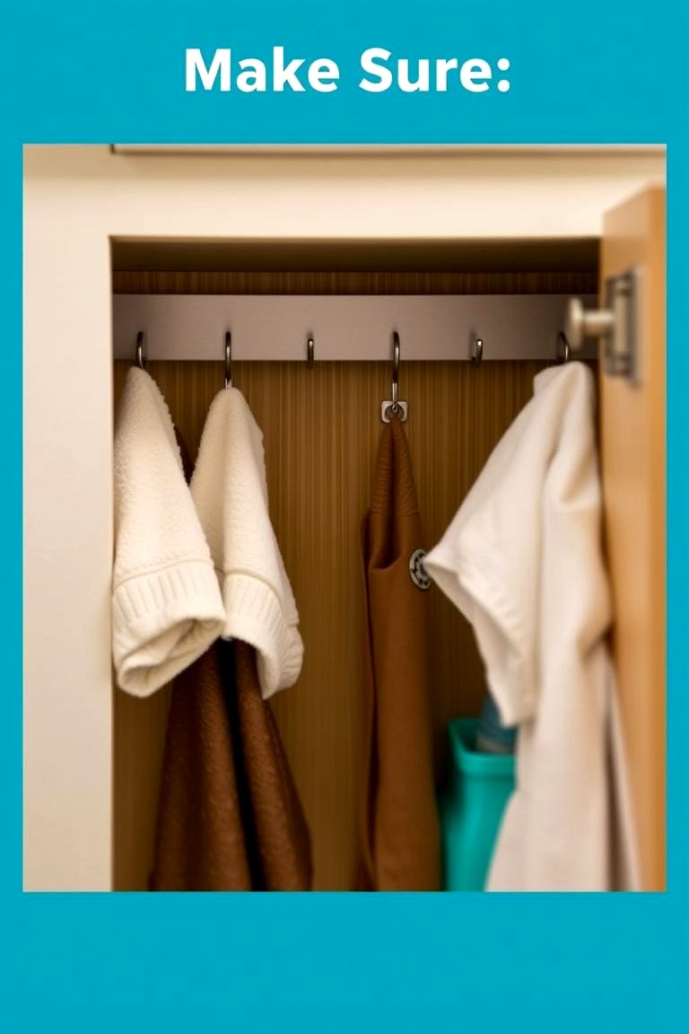 Cabinet Door Hooks for Extra Hanging Storage - 24 Bathroom Cabinet Organizing Ideas