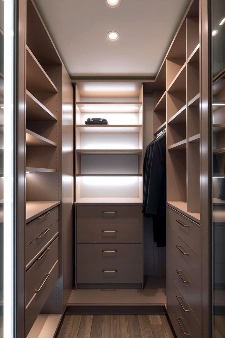 Cabinet Light Bars for Uniform Illumination - 24 Closet Lighting Ideas