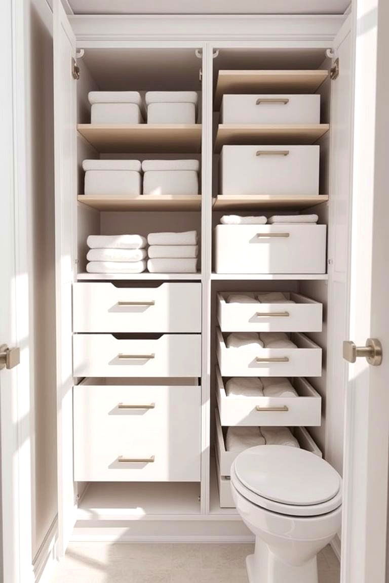 Cabinet Organizer - 24 Toilet Paper Storage Ideas