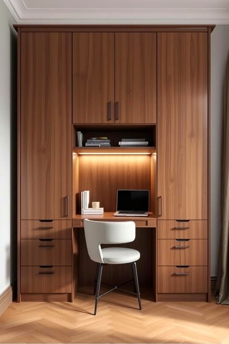 Cabinet with Built In Desk Area - 24 Floor to Ceiling Cabinets Ideas