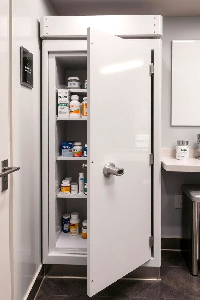 Cabinet with Locking System - 24 Medicine Storage Ideas