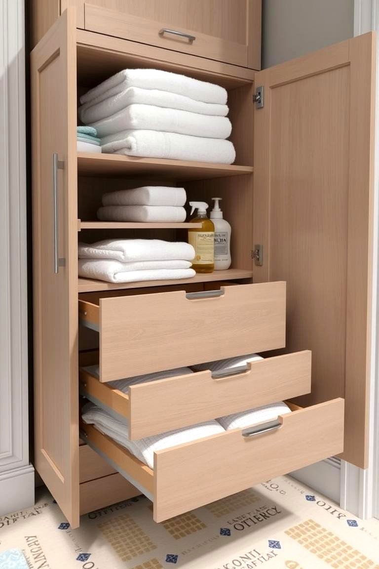 Cabinet with Pull Out Drawers - 24 Bathroom Furniture Ideas