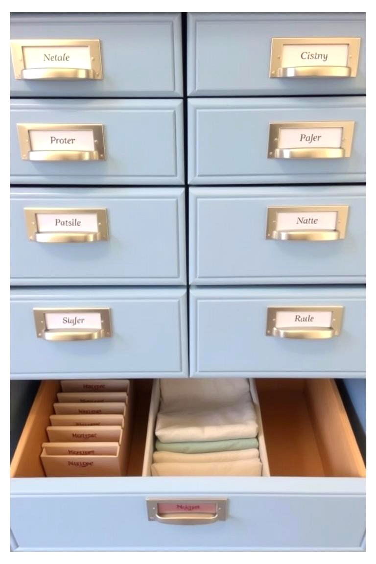 Cabinets with Label Holders for Easy Identification - 24 Laundry Room Cabinet Ideas