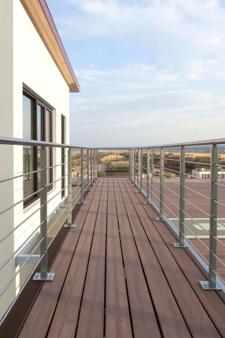 Cable Inspired Modern Safety - 24 Horizontal Deck Railing Ideas