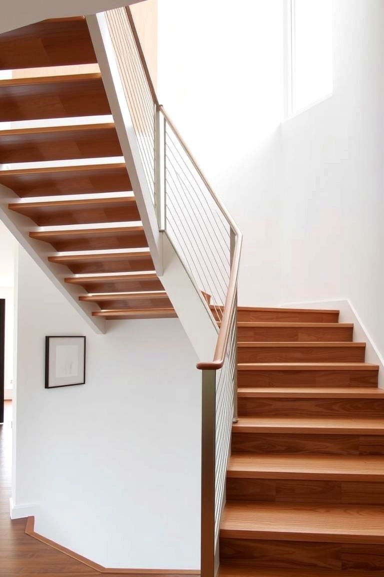 Cable Railing Staircase - 24 Open Staircase Ideas