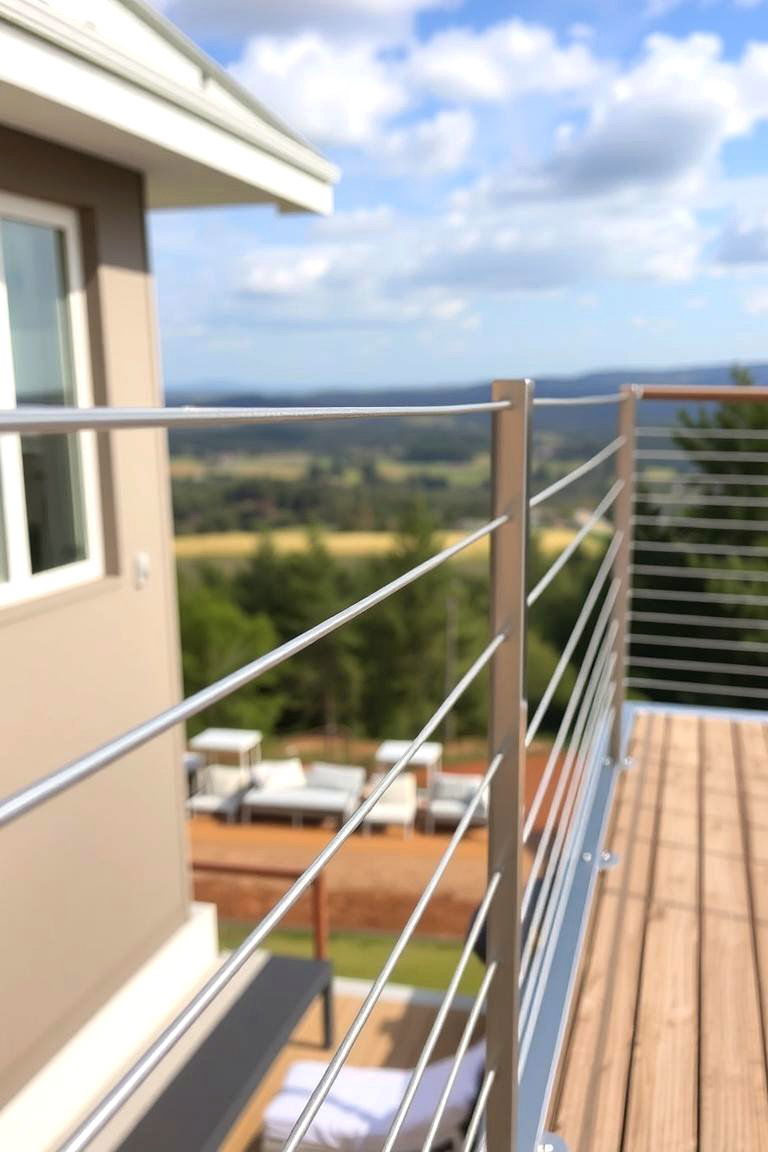 Cable Railing for a Modern Touch - 24 Front Porch Railing Ideas
