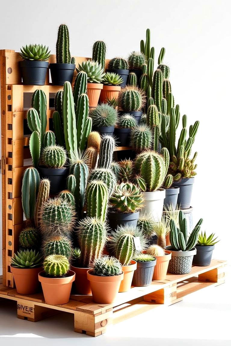 Cacti Collection - 24 Vertical Pallet Garden Ideas