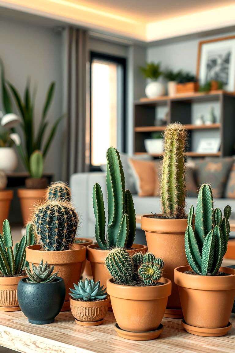 Cacti and Succulent Displays - 24 Southwest Living Room Ideas