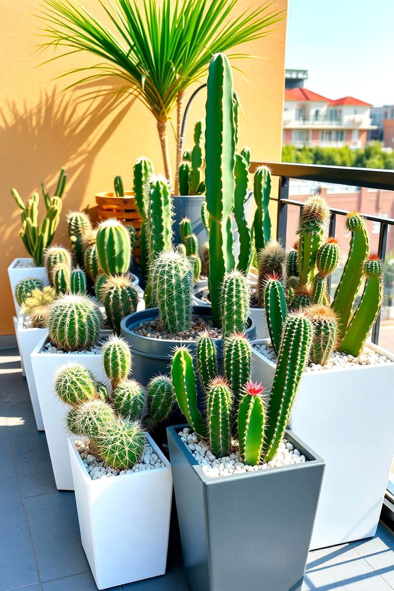 Cactus Collection Garden - 24 Balcony Garden Ideas