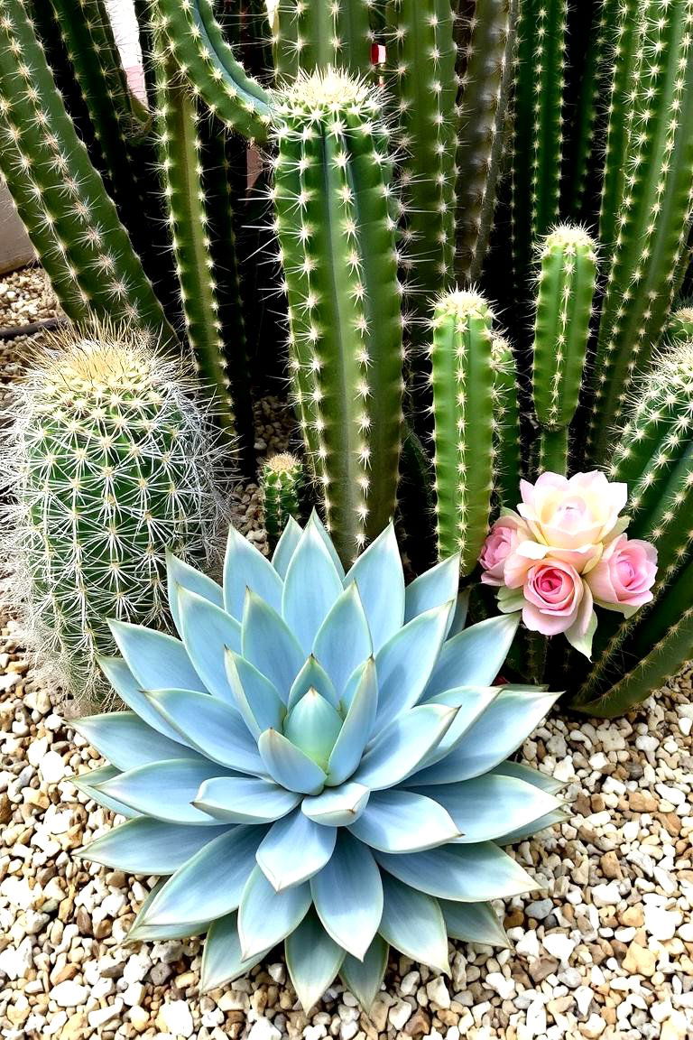 Cactus and Agave Arrangement - 24 front yard spanish style landscaping ideas