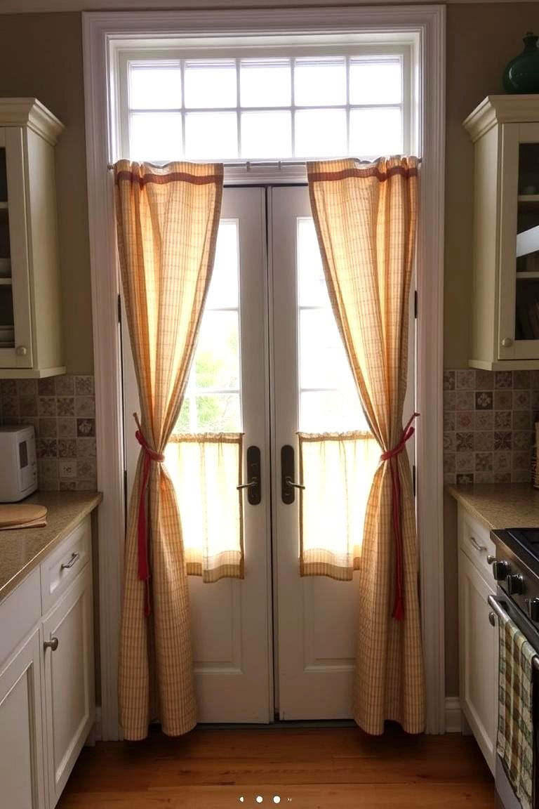 Cafe Style Curtains for Casual Charm - 24 French Door Curtain Ideas