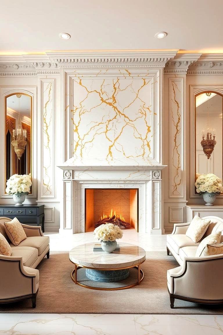 Calacatta Marble Fireplace - 24 Marble Fireplace Ideas