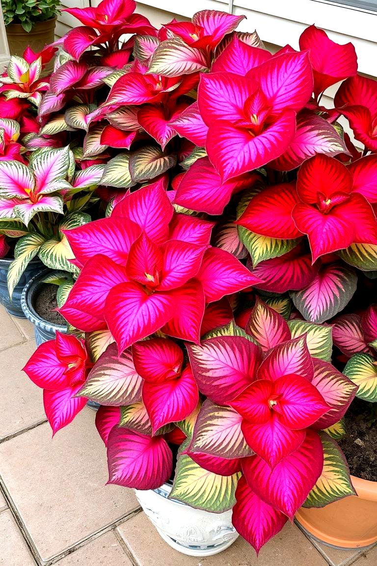 Caladiums Vibrant Leaves - 24 Patio Plants