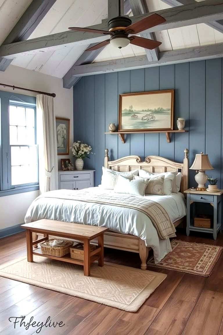 Calm Country Getaway - 24 blue and beige bedroom ideas