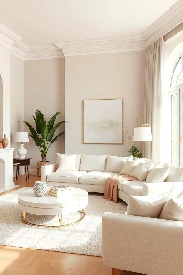 Calm Creamy Hues - 24 Pastel Living Room Ideas