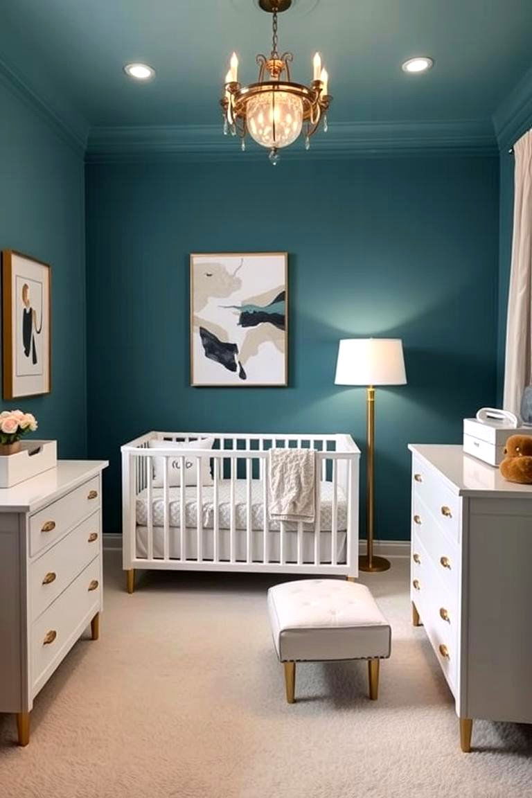 Calm Sophistication in Teal - 24 Nursery Color Ideas